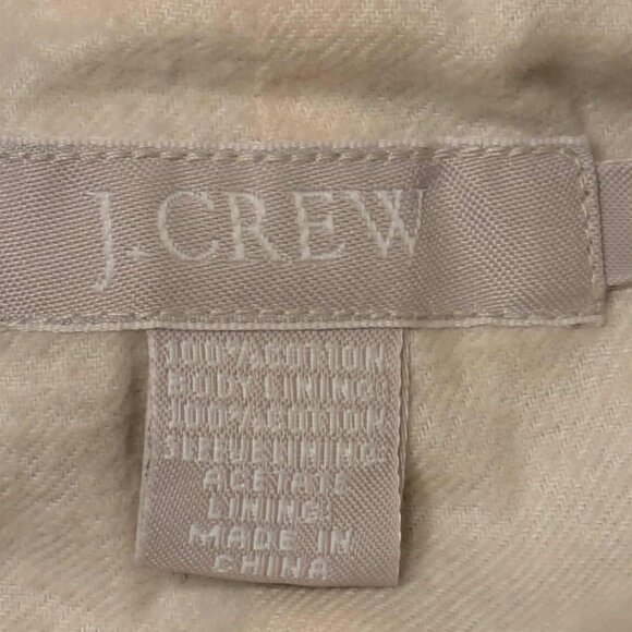 J. Crew Peacoat Light Canvas Womens S Double Brested Green w/ Brown Corduroy Top - Picture 11 of 13